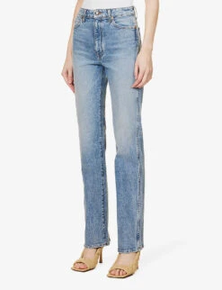 Danielle Straight-leg High-rise Stretch-denim Jeans -Whistles Shop R04089908 BRYCESTRETCH ALT02