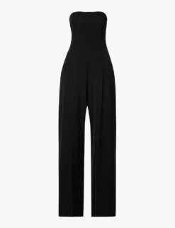 Acne Studios Strapless Wide-leg Stretch-crepe Jumpsuit