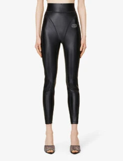 ALEXANDER WANG Panelled Slim-fit Stretch-woven Leggings -Whistles Shop R04090356 BLACK ALT02