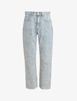 AllSaints Zoey Logo-print Raw-hem Jeans