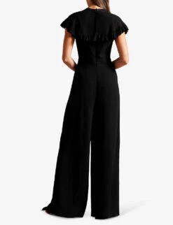 Ted Baker Olivvee Cape-sleeve Woven Jumpsuit -Whistles Shop R04093901 BLACK ALT03