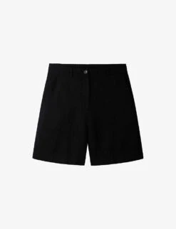 Longline Relaxed-fit Linen Shorts