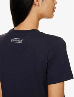 Calvin Klein Reimagined Heritage Logo-print Stretch-cotton T-shirt -Whistles Shop R04097697 NIGHTSKY ALT03