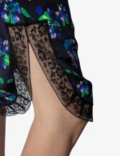 Zadig & Voltaire Jozy Floral-print Silk Midi Shirt -Whistles Shop R04101048 NOIR ALT04