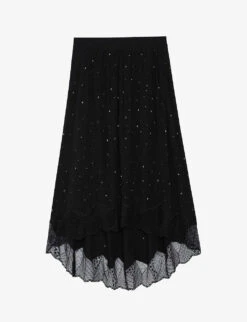 Zadig & Voltaire Joslin Crystal-embellished Woven Midi Skirt