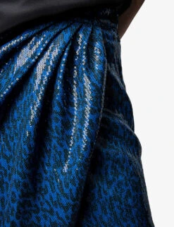 Zadig & Voltaire Jamelia Leopard Sequin-embellished Midi Skirt -Whistles Shop R04101050 AZUR ALT04