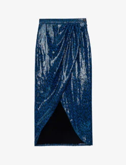 Zadig & Voltaire Jamelia Leopard Sequin-embellished Midi Skirt