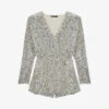 Maje Sequin-embellished Stretch-woven Playsuit -Whistles Shop R04101533 NOIRGRIS M