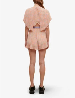 Maje Isisa Pleated Woven Jumpsuit -Whistles Shop R04101557 JAUNESORANGES ALT03