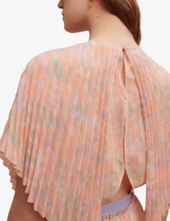 Maje Isisa Pleated Woven Jumpsuit -Whistles Shop R04101557 JAUNESORANGES ALT04