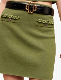 Maje Chain-trim Stretch-woven Mini Skirt -Whistles Shop R04101811 BRUNS ALT04