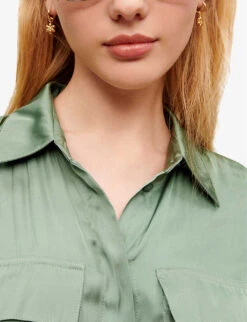 Maje Paicy Floral-print Balloon-sleeved Cotton Jumpsuit -Whistles Shop R04101862 VERTS ALT04