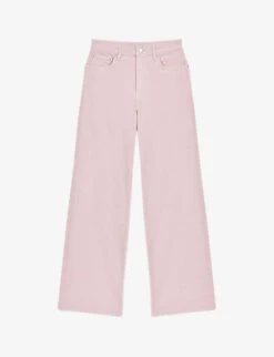 Maje Wide-leg High-rise Stretch-denim Jeans