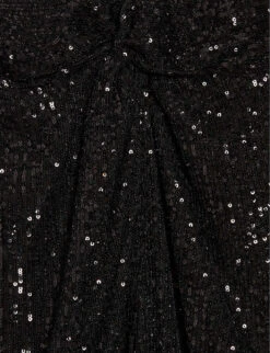 CLAUDIE PIERLOT High-rise Draped Sequin-embellished Skirt -Whistles Shop R04103268 NOIRGRIS ALT05