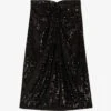 CLAUDIE PIERLOT High-rise Draped Sequin-embellished Skirt