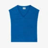 CLAUDIE PIERLOT Contrast Embroidered-trim Linen T-shirt -Whistles Shop R04103524 BLEUS M