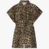 CLAUDIE PIERLOT Joan Leopard-print Relaxed-sleeve Cotton Playsuit -Whistles Shop R04103527 DIVERS M