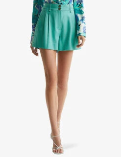 Reiss Ember Tailored High-rise Woven Shorts -Whistles Shop R04103872 GREEN ALT02