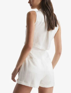 Reiss Florence Notch-lapel Double-breasted Woven Playsuit 10 Reiss Florence Notch-lapel Double-breasted Woven Playsuit -Whistles Shop R04103917 IVORY ALT03