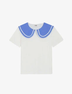CLAUDIE PIERLOT Tino Peter Pan Collar Cotton-jersey T-shirt