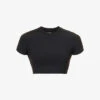 Fitted Cropped Stretch-woven T-shirt -Whistles Shop R04104649 BLACK M