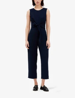 CLAUDIE PIERLOT Joa Square-back Sleeveless Woven Jumpsuit 9 CLAUDIE PIERLOT Joa Square-back Sleeveless Woven Jumpsuit -Whistles Shop R04105512 BLEUS ALT02