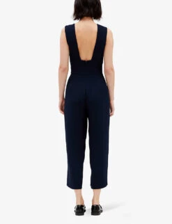 CLAUDIE PIERLOT Joa Square-back Sleeveless Woven Jumpsuit 10 CLAUDIE PIERLOT Joa Square-back Sleeveless Woven Jumpsuit -Whistles Shop R04105512 BLEUS ALT03