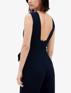 CLAUDIE PIERLOT Joa Square-back Sleeveless Woven Jumpsuit 11 CLAUDIE PIERLOT Joa Square-back Sleeveless Woven Jumpsuit -Whistles Shop R04105512 BLEUS ALT04
