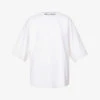 Palm Angels Oversized Logo-print Cotton-jersey T-shirt -Whistles Shop R04107183 WHITEBLACK M