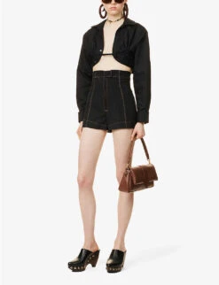Jacquemus Le Short High-rise Wool Shorts -Whistles Shop R04107849 BLACK ALT01