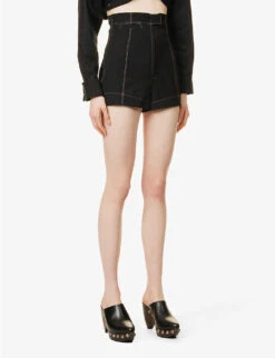 Jacquemus Le Short High-rise Wool Shorts -Whistles Shop R04107849 BLACK ALT02