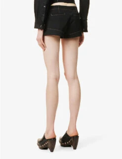 Jacquemus Le Short High-rise Wool Shorts -Whistles Shop R04107849 BLACK ALT03