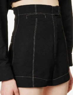 Jacquemus Le Short High-rise Wool Shorts -Whistles Shop R04107849 BLACK ALT04