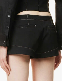 Jacquemus Le Short High-rise Wool Shorts -Whistles Shop R04107849 BLACK ALT05