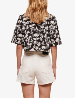 Maje Swirl-patch High-rise Denim Shorts 10 Maje Swirl-patch High-rise Denim Shorts -Whistles Shop R04109081 BLANC ALT03