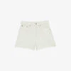 Maje Swirl-patch High-rise Denim Shorts -Whistles Shop R04109081 BLANC M