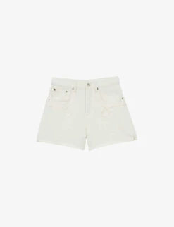 Maje Swirl-patch High-rise Denim Shorts