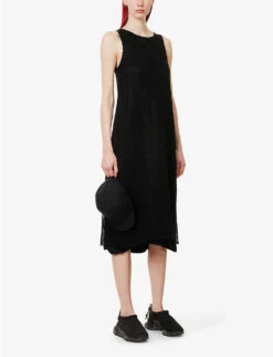 Sleeveless Relaxed-fit Cotton Midi Dress -Whistles Shop R04109277 BLACK ALT01