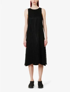 Sleeveless Relaxed-fit Cotton Midi Dress -Whistles Shop R04109277 BLACK ALT02