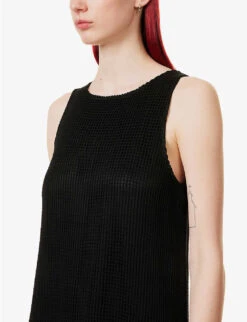 Sleeveless Relaxed-fit Cotton Midi Dress -Whistles Shop R04109277 BLACK ALT04