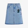 Marni Graphic-embroidered Denim Mini Skirt -Whistles Shop R04110554 ILLUSIONBLUE M