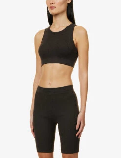 ESSENTIALS Logo-tab Ribbed Woven Shorts -Whistles Shop R04111040 OFFBLACK ALT02