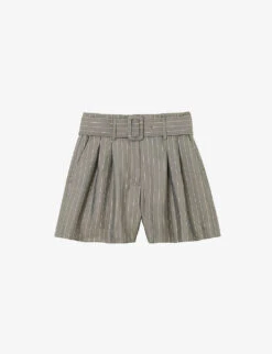 Sandro Loose-fit Striped Woven Shorts