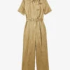 Sandro Sisteron Collard Short-sleeve Woven Jumpsuit -Whistles Shop R04111262 VERTS M