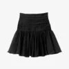 Sandro Ruffled Linen-blend Mini Skirt -Whistles Shop R04111267 NOIRGRIS M
