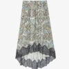 Zadig & Voltaire Joslin Floral-print Woven Midi Skirt -Whistles Shop R04118654 KAKI M