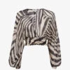 Reiss Farley Zebra-print Woven Blouse -Whistles Shop R04120620 BLACKWHITE M