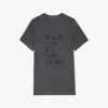 Zadig & Voltaire Bella Crystal-embellished Cotton-jersey T-shirt -Whistles Shop R04121841 CARBONE M