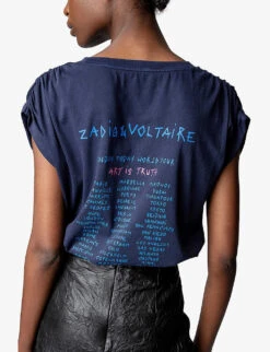 Zadig & Voltaire Adele Graphic-print Sleeveless Organic-cotton T-shirt -Whistles Shop R04125253 ENCRE ALT04
