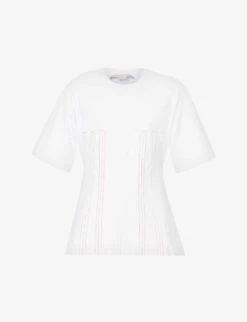 STELLA MCCARTNEY Corset-style Contrast-stitch Cotton T-shirt